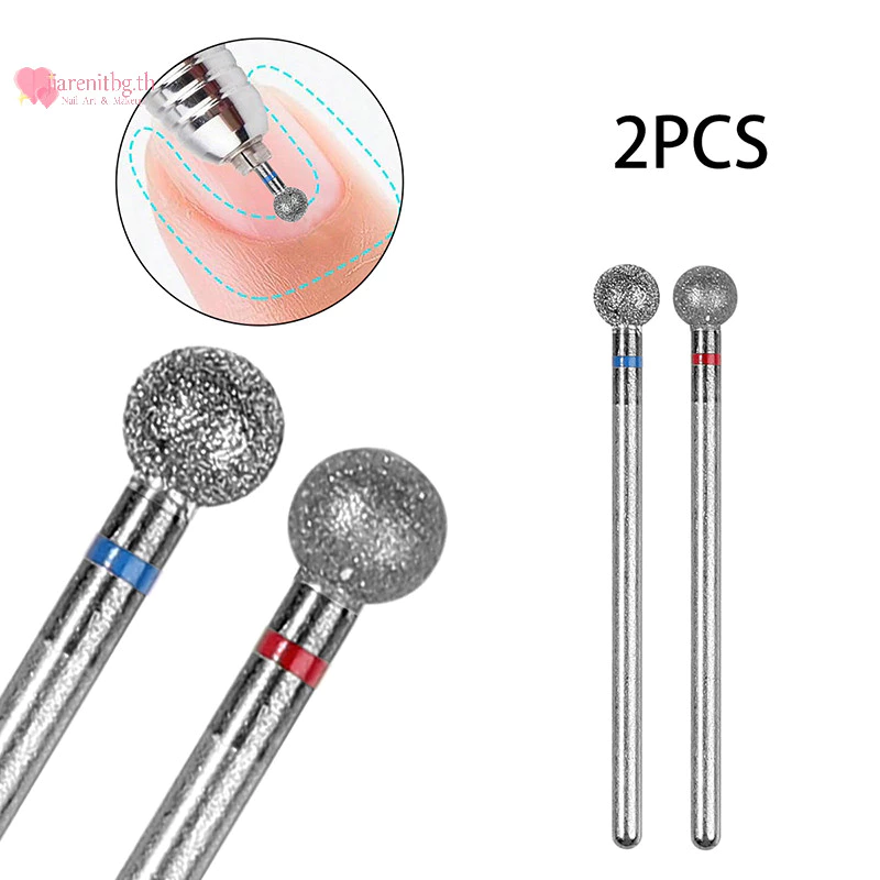RENBG 2 ชิ้น/เซ็ตขนาดเล็กรอบเล็บเจาะ Bits Exfoliator ไฟฟ้ารายละเอียดหนังกําพร้าโรตารีทังสเตนขัด Pedicure ทําความสะอาดเครื่องมือ TH