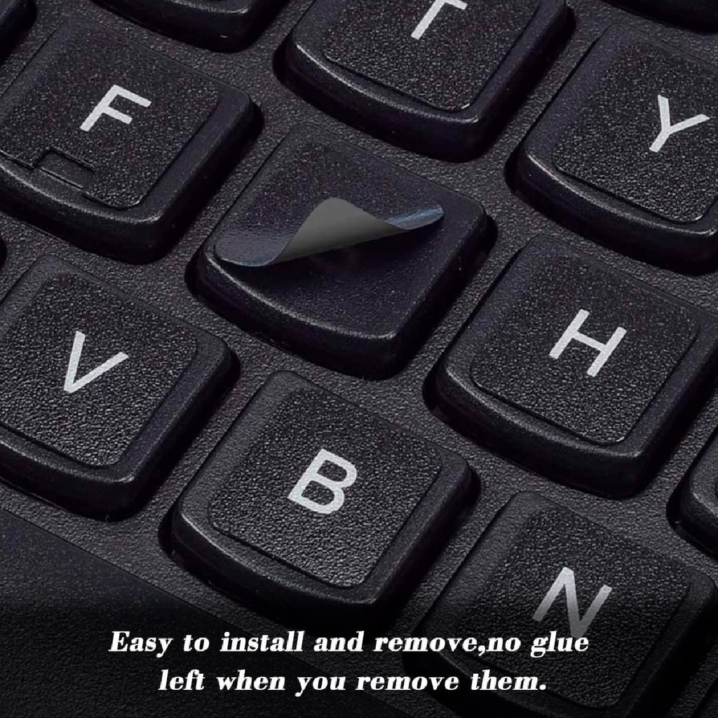 ร้านคนไทย! 1ชิ้น sticker keyboard thai สติ๊กเกอร์ภาษาไทยคีย์บอร์ด ภาษาอังกฤษ สีขาวดำ