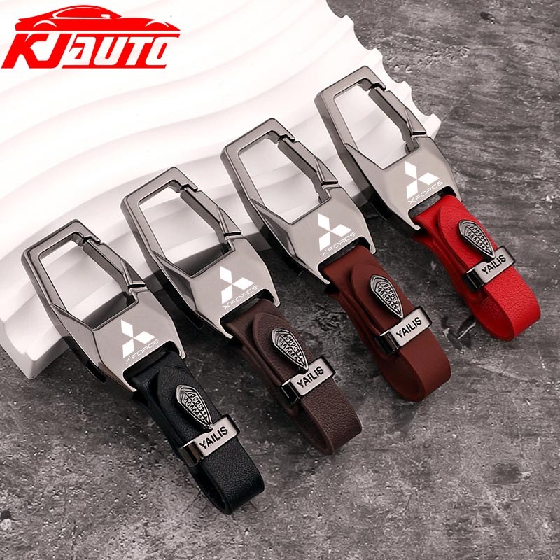 Mitsubishi XForce X-Froce รถโลหะผสมสังกะสีพวงกุญแจหนัง Creative Anti Loss พวงกุญแจ RalliArt อุปกรณ์ต