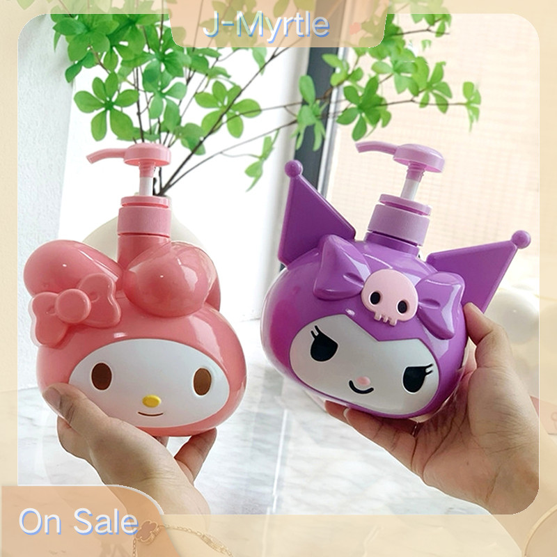 J-myrtle 900ml Sanrio Kuromi สบู่ขวด Kawaii My Melody แชมพูอาบน้ํานมขวดย่อยโลชั่นกดขวด Nice