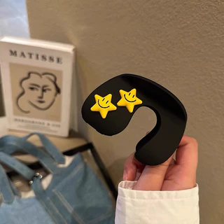 Matte Yellow Star อะคริลิค Hairpin หางม้าคลิปผม Big Grips Hairpin Headwear อุปกรณ์เสริม