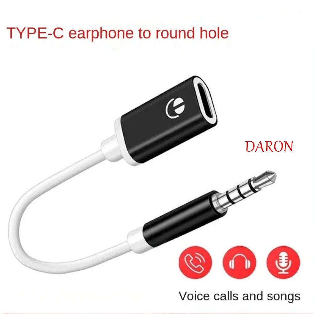 Daron ตัวแปลง Type-C ตัวผู้ 3.5 มม., สายเคเบิล Aux Type C หญิง Type-C ถึง 3.5 มม. ตัวแปลงแจ็ค, แบบพกพา 3.5 มม. ชายทนทาน 3 5 มม. ถึงอะแดปเตอร์ Type C โทรศัพท์มือถือ/แล็ปท็อป