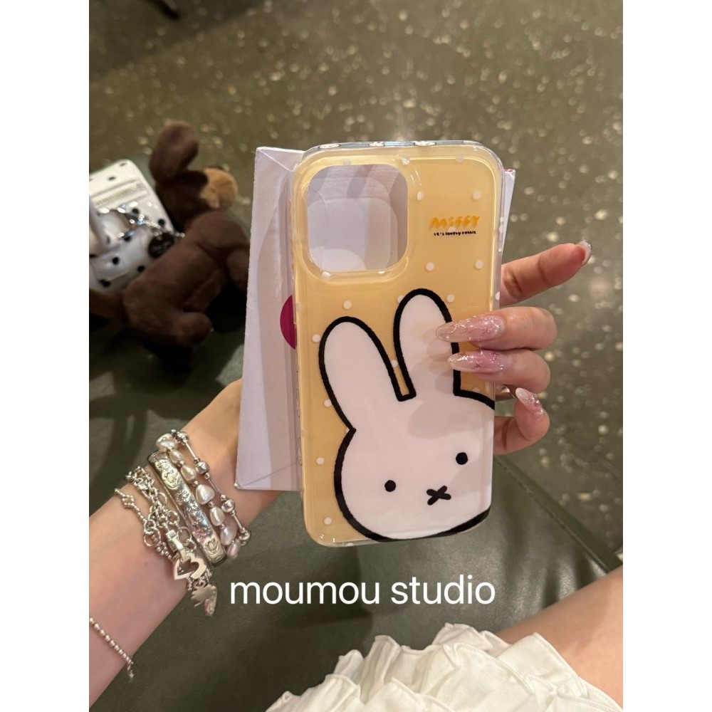 Polka Dot Miffy Rabbit เหมาะสําหรับ iPhone15 เคสโทรศัพท์ iPhone16 นุ่ม 14 สไตล์ใหม่ 13promax การ์ตูน