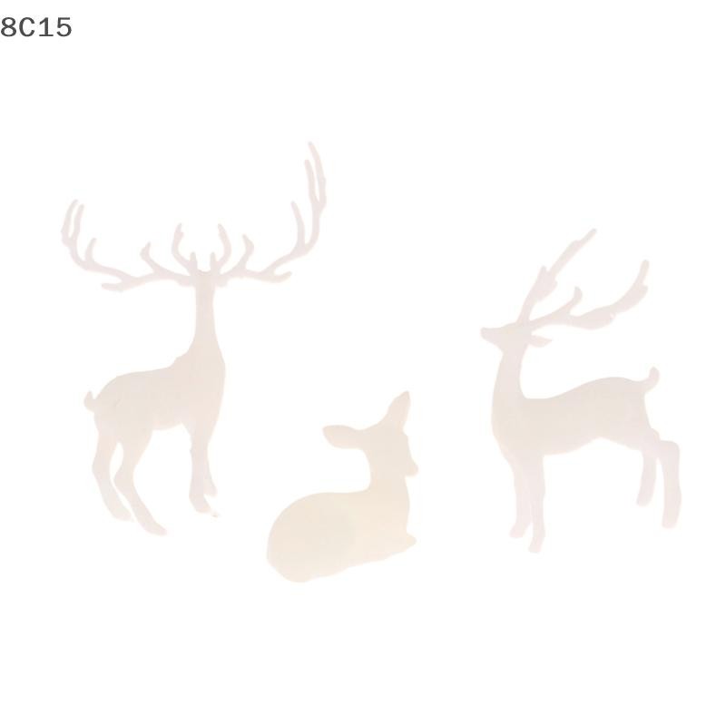 〔8C15〕 1 PC เรซิ่นคริสตัลกวางคริสต์มาสป่า Elk ขนมสีขาวตกแต่งโต๊ะ Merry Christmas Decor สําหรับเด็กปี