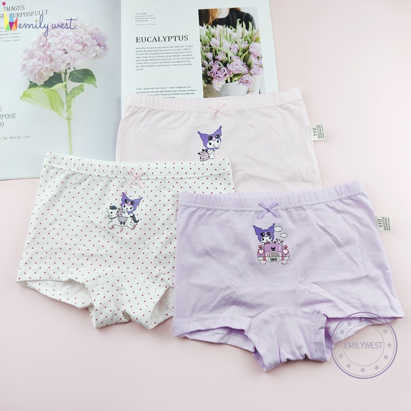 3 ชิ้นต่อแพ็คสาวชุดชั้นในไม่มีตัวแทนเรืองแสงเจ้าหญิง Mermaid Sanrio Melody Kitty Kulomi Cinnamoroll Pochacco กางเกงชั้นในคุณภาพสูง 95% ผ้าฝ้ายเด็กกางเกงสําหรับ 2-12 เยส