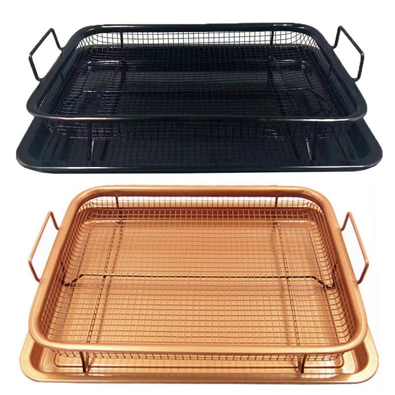 Copper Baking Tray Oil Frying Baking Pan BarBecue Tray Fry Pan Non-stick Chips Basket Baking Dish Gr
