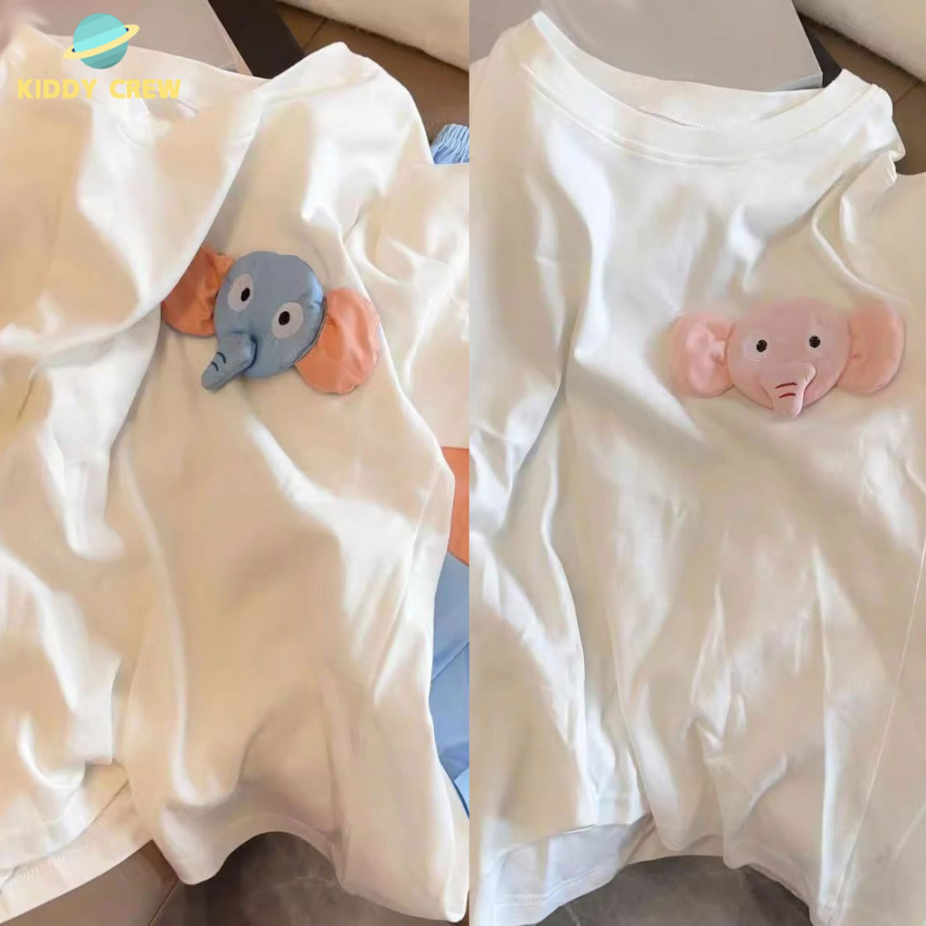 เสื้อยืดคอกลม ลายการ์ตูนน่ารัก