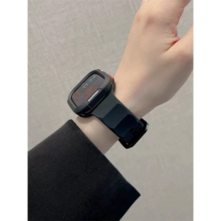 เคส + สายรัดซิลิโคนนุ่มกีฬา สำหรับ Apple Watch Series 10/9/8/7/6/5/4 Ultra 1/2 ขนาด 40/41/42/44/45/46/49 มม.