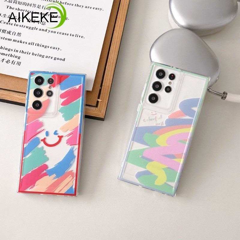 SAMSUNG แฟชั่นปลอกสําหรับsamsung Galaxy A16 A06 A91 A81 A73 A72 A71 A70 A55 A54 A53 A52 A52S A51 A50 A42 A41 4G 5Gเคสโทรศัพท์Soft TPUกันกระแทกคู่