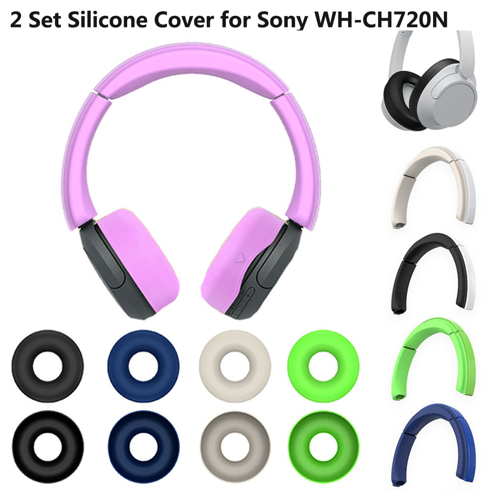 ซิลิโคนแผ่นรองหูฟังแบบคาดศีรษะสําหรับหูฟัง Sony WH-CH520/WH-CH720N,กันเหงื่อและล้างทําความสะอาดได้ได้อย่างง่ายดาย
