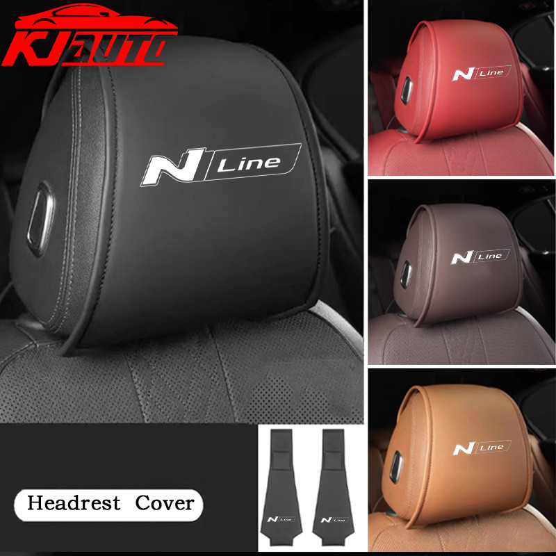 1/2pcs Hyundai N Line หนังรถที่นั่ง Headrest ป้องกันอุปกรณ์ตกแต่งภายในสําหรับ Hyundai Stagazer X Cre