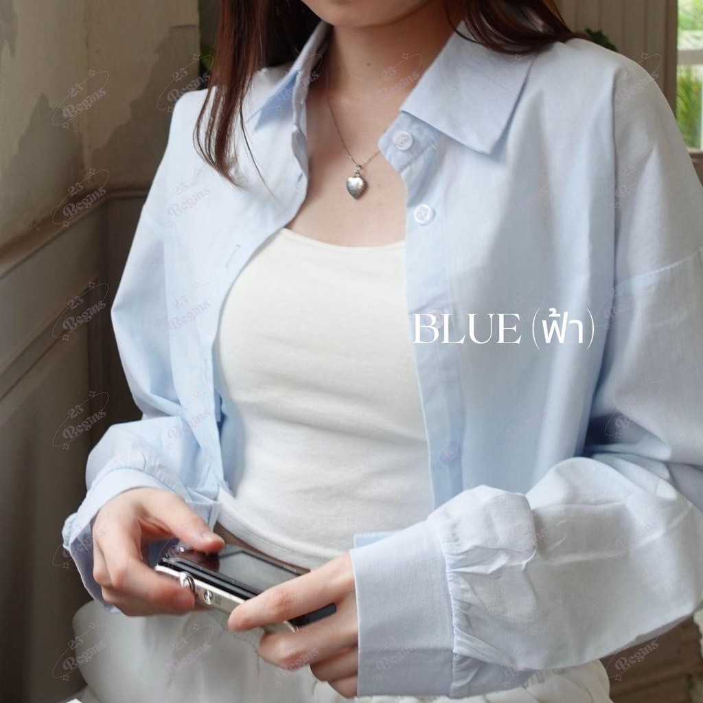 23BEGINS SHIRT เสื้อเชิ้ตปักเพ็ชร 23BG เสื้อเเขนยาว (360AA)