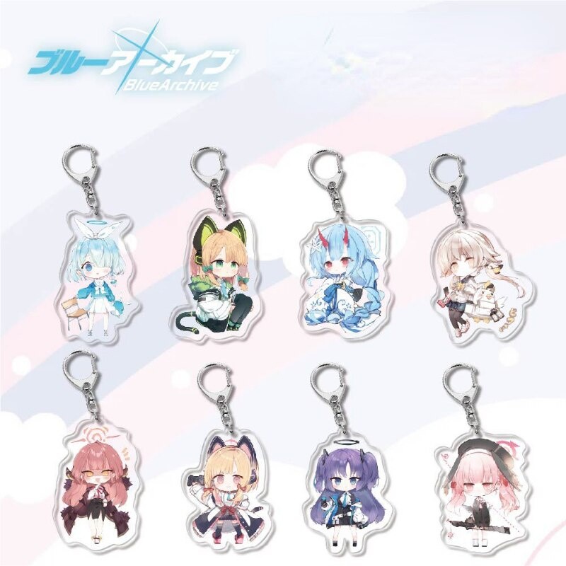 อะนิเมะ KeyChain KeyChain ผู้หญิง Blue Archive Serika Izayoi Nonomi กระเป๋าเป้สะพายหลังกระเป๋าถืออุป