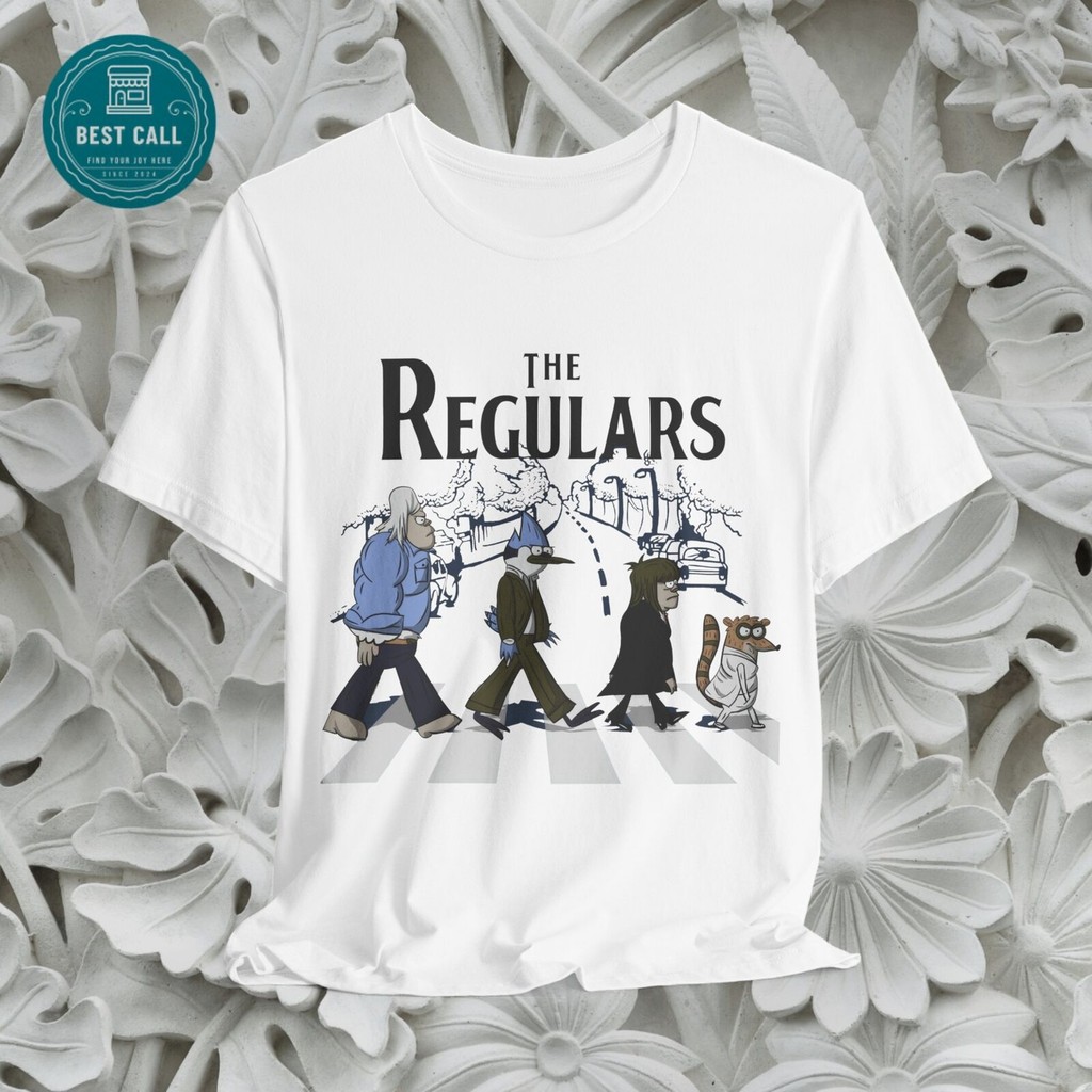 เสื้อยืด Regular Show ลายการ์ตูน Mordecai และ Rigby เหมาะสำหรับแฟนคลับทีวีโชว์