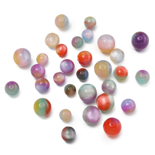 St.kunkka 10-20 ชิ้น 8-12 มิลลิเมตร Tricolor เรซิ่นลูกปัดที่มีสีสัน Smudge Cats Eye ลูกปัดแฟชั่น Charm สําหรับ DIY สร้อยข้อมือสร้อยคอทํา