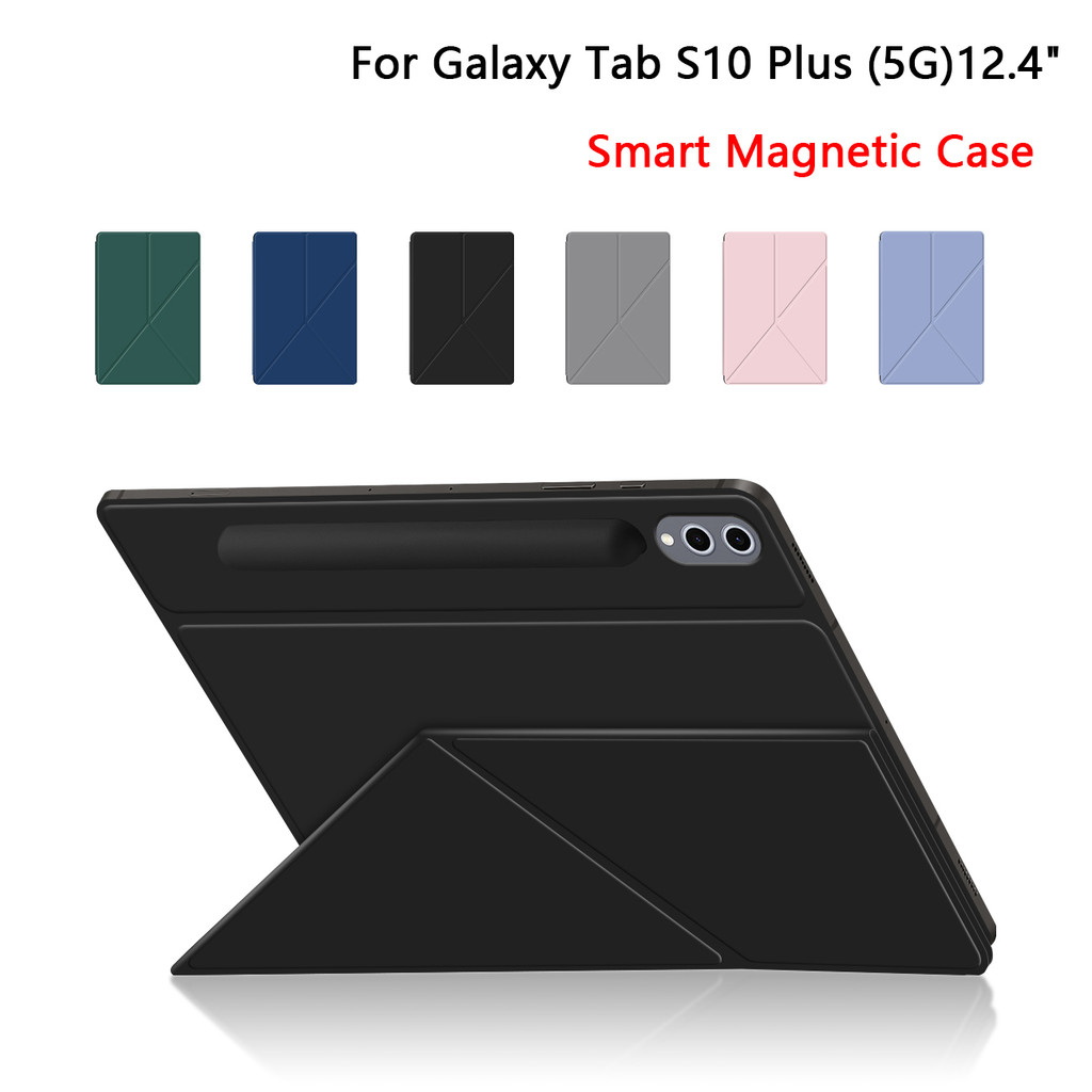 กรณีสมาร์ทสําหรับ Samsung Galaxy Tab S10+ กรณี 12.4 "SM-X820;SM-X826B แม่เหล็กพับ PU หนังหนังสือสําหรับ Tab S10 Plus 12.4 นิ้วกรณีแท็บเล็ต