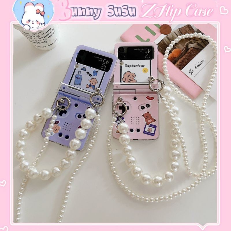 เคส Samsung Galaxy Z Flip 4 - Z Flip 3 - Z Flip3 - Flip4 พร้อมคอนโซลเกมจําลอง 3D น่ารักและแถบบานพับ