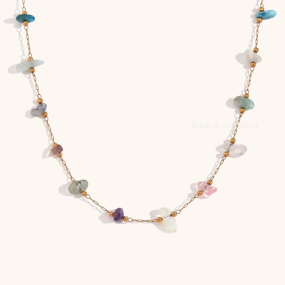 Jinjoo สร้อยคอ สร้อยข้อมือ รุ่น Handmade Gemstone สีสันสดใส มีสไตล์
