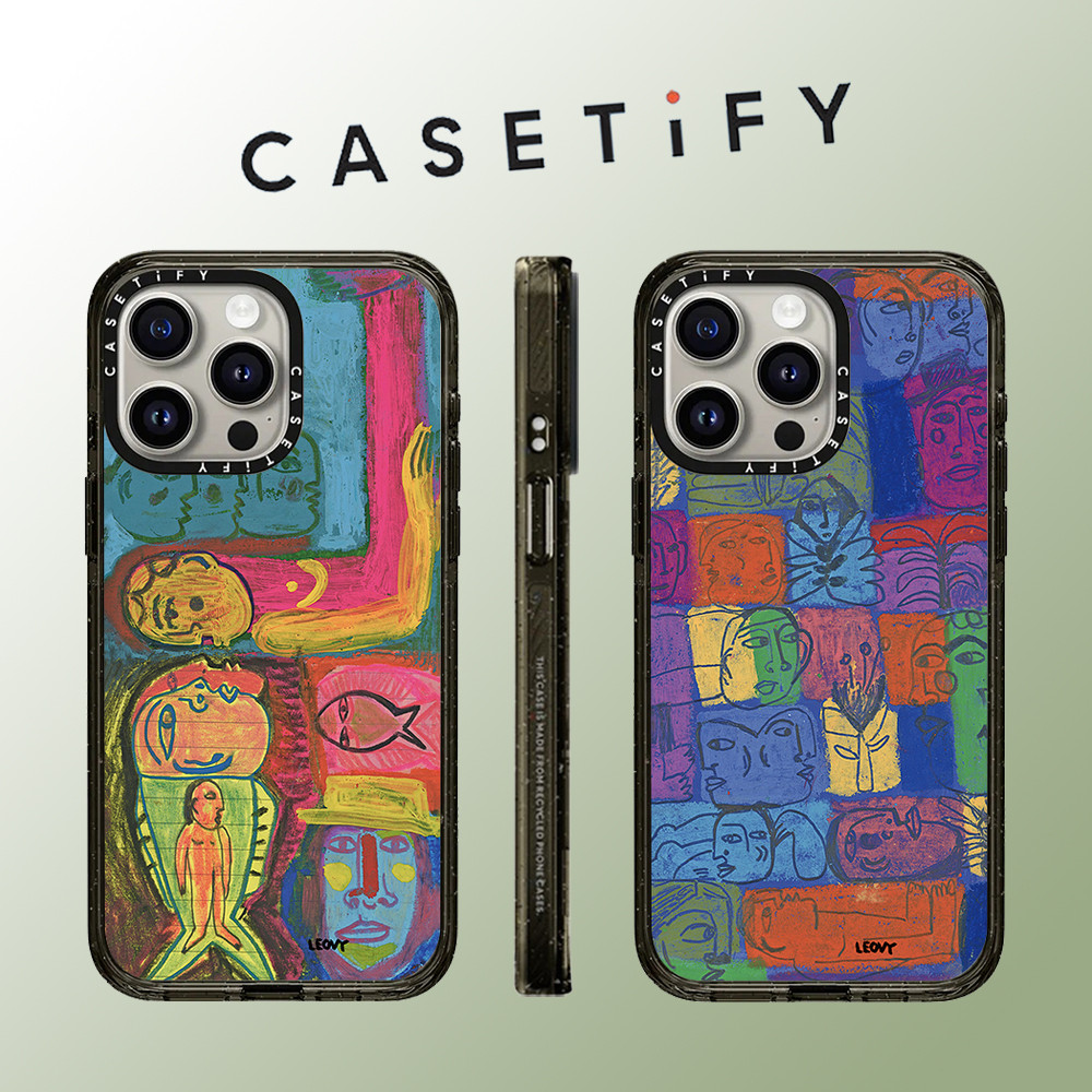 Casetify ภาพวาดสีน้ํามันโลกแปลกกันกระแทกอะคริลิคเคสโทรศัพท์สําหรับ iPhone 16 Pro Max 15 Plus 14 ProMax 13 12Pro 12 โทรศัพท์กันกระแทกขอบนุ่มฮาร์ดป้องกันกรณี