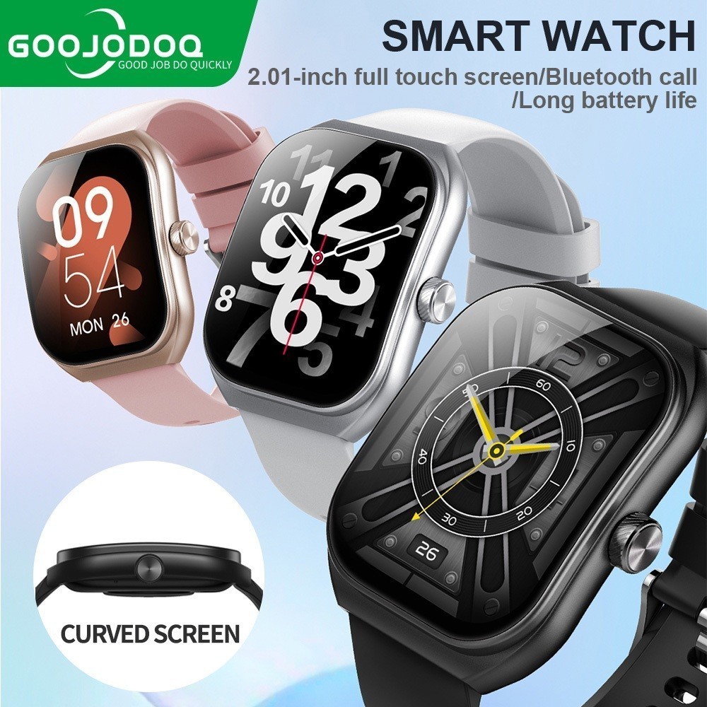 GOOJODOQ Curve Smart Watch New 2.01-inch Curved IPS Screen Bluetooth Call  Running Pace  Custom Wallpaper Smartwatch