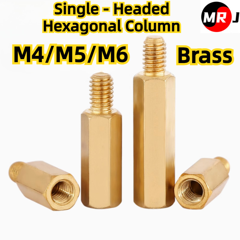 [MRJ] ทองเหลืองเฟสเดียวคอลัมน์หกเหลี่ยมหัวเดียวภายในด้ายแยกสตั๊ด M4/M5/M6 ทองแดงสนับสนุนคอลัมน์ Spacer