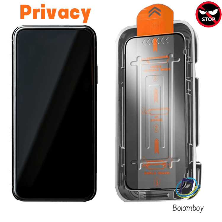 ฟิล์มกันมอง For iPhone 16 15 11 13 12 14 Pro Max 7 8 Plus XR X Xs 12mini กระจกนิรภัย ความเป็นส่วนตัวแบบ HD ติดตั้งง่าย