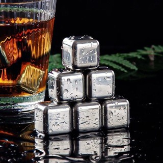 Gelo inox Bar Tool 304 Pedras De Whiskey De Aço Inoxidável  Vodka Wine Beer Cooler Cubos De Gelo Bebidas