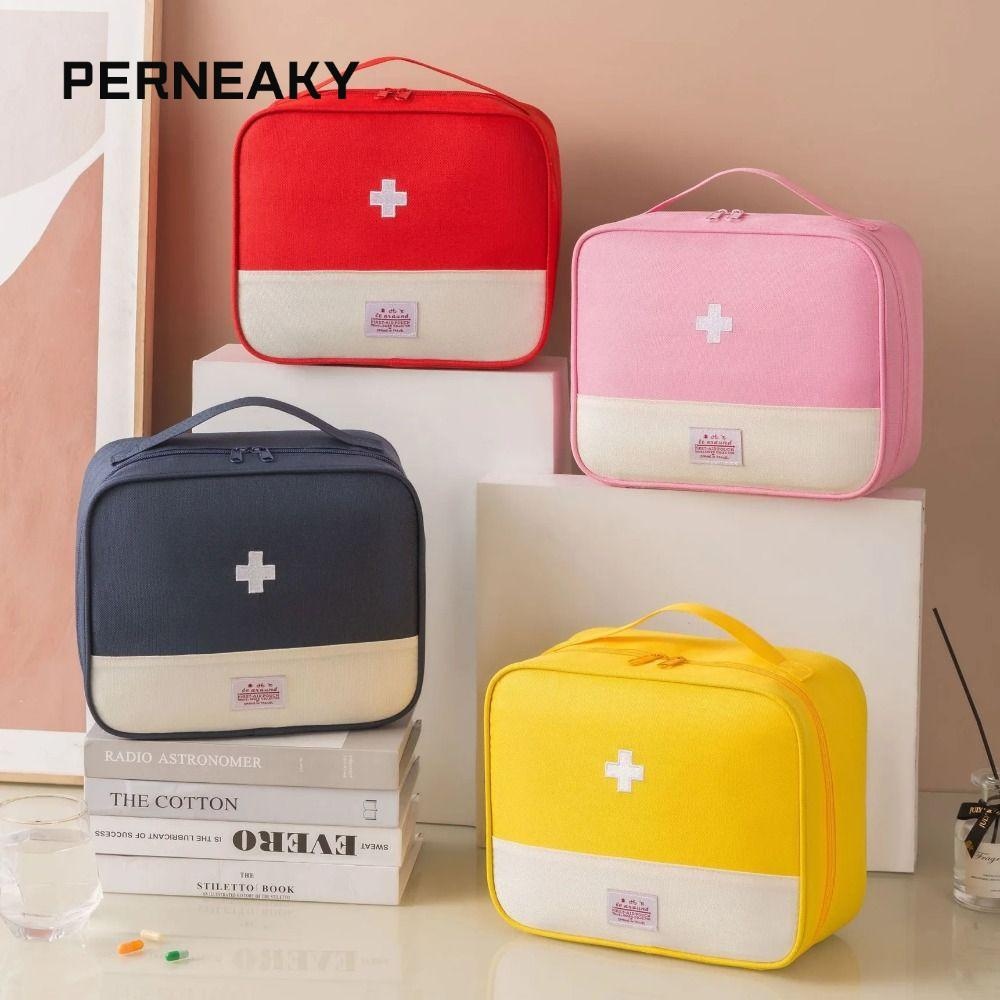 Perneaky ถุงเก็บยา, แพ็คยาฉุกเฉินกลางแจ้งสําหรับตั้งแคมป์, ออแกไนเซอร์แบบพกพายาเดินทางความจุขนาดใหญ่