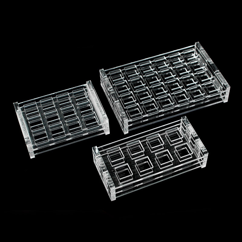1pcs แก้วอินทรีย์ PMMA 751 10/20/30/40/50 มม.Cuvette rack
