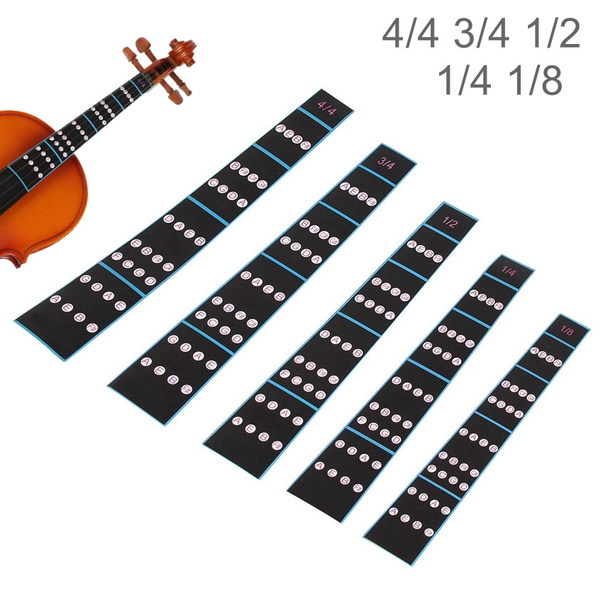 ฝึก Intonation Black Fingerboard สติกเกอร์ขนาดเต็มสติกเกอร์ไวโอลินสําหรับ 1/8 1/4 1/2 3/4 4/4 ไวโอลิน