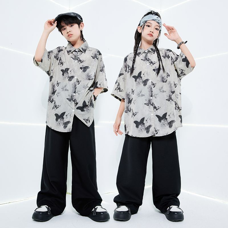 🍀 Street Dance Children's Trendy Clothing Hip Hop Chinese Style Shirt