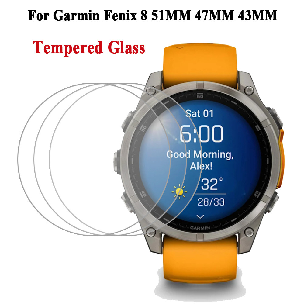 9h พรีเมี่ยมกระจกนิรภัยสําหรับ Garmin Fenix 8 51 มม.47 มม.43 มม.หน้าจอนาฬิกา 3 ชิ้น Anti-scratch Pro