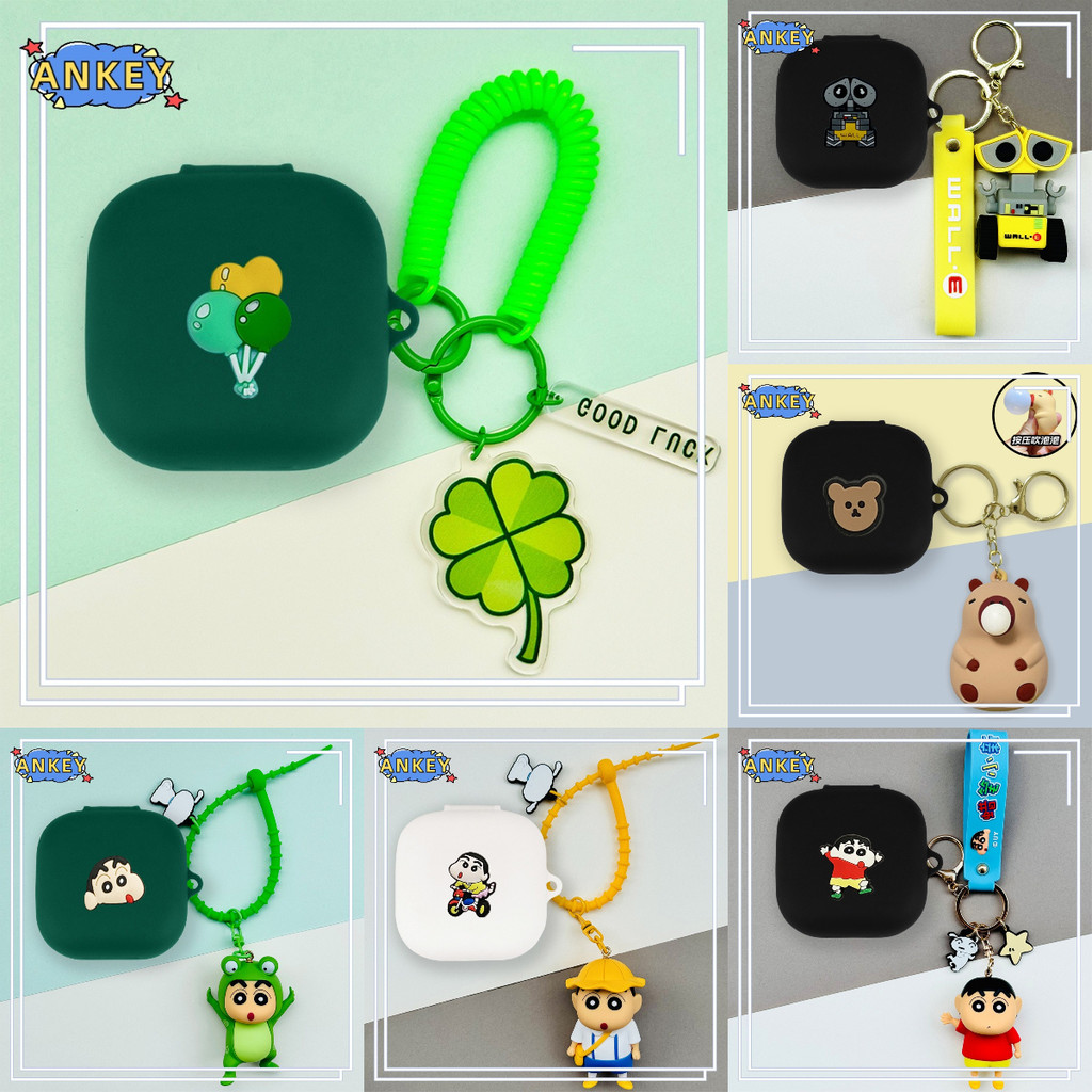 For Shokz Open Fit T910 / Fit Air T511 Earphone Silicone Case Lucky Clover Earbuds Soft Protective Headphone Cover Headset Skin with Pendant