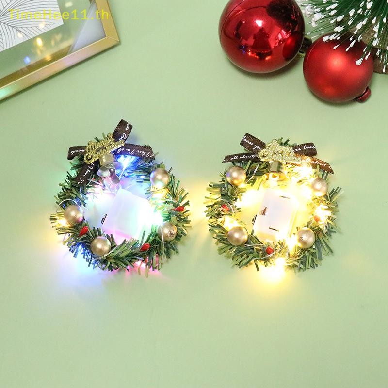Timehee 1:12 1/6 Dollhouse Miniature Christmas Garland พร้อมตุ๊กตาตกแต่งบ้าน TH