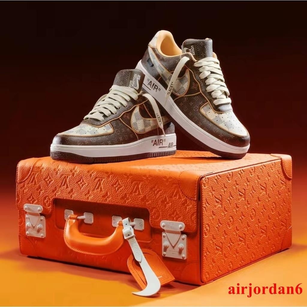 Louis Vuitton X Nike AIR FORCE ONE รองเท้าผ้าใบแฟชั่นเบอร์1