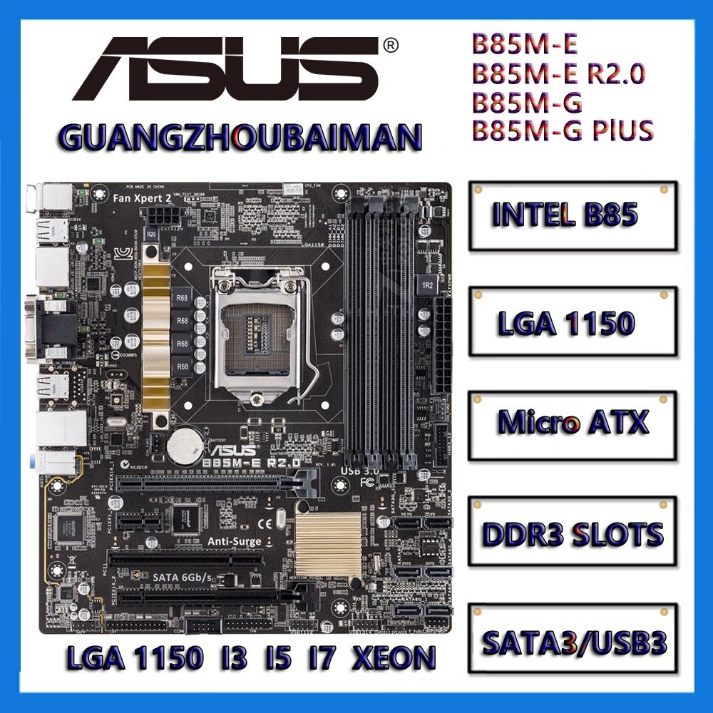 Asus B85ME R2.0 / B85M-G PLUS B85 CHIP LGA 1150 HDMI USB3.0 SATA3