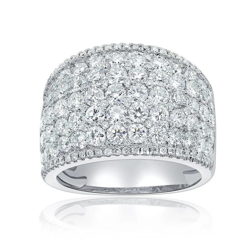 925 เงินสเตอร์ลิงประกายแหวนกว้าง Cubic Zirconia สําหรับผู้หญิงสีเงินงานแต่งงานหรูหราอินเทรนด์หญิงเครื่องประดับ Drop Shipping