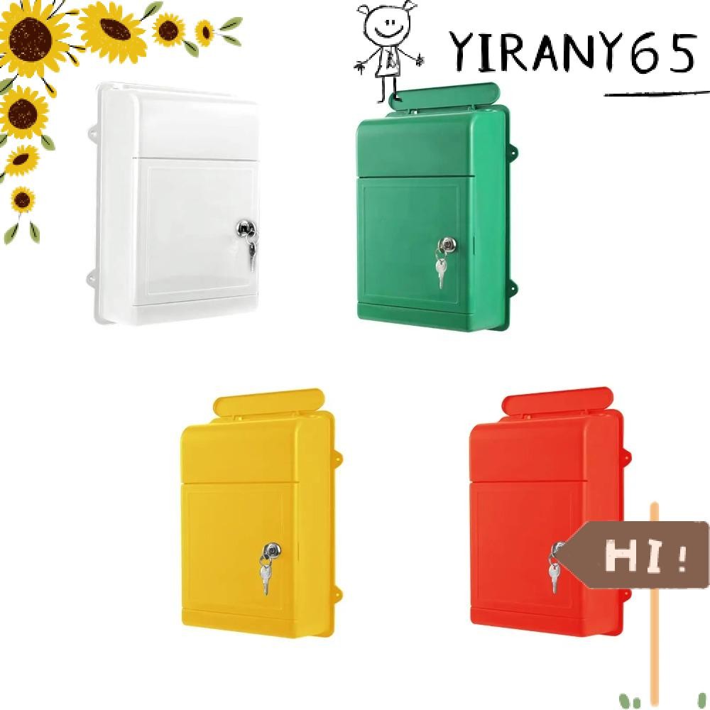 YIRAN กล่องจดหมายพลาสติกติดผนัง เปิดกว้าง น้ําหนักเบา กันน้ํา พร้อมล็อค สําหรับไปรษณีย์ โรงเรียน กลางแจ้ง
