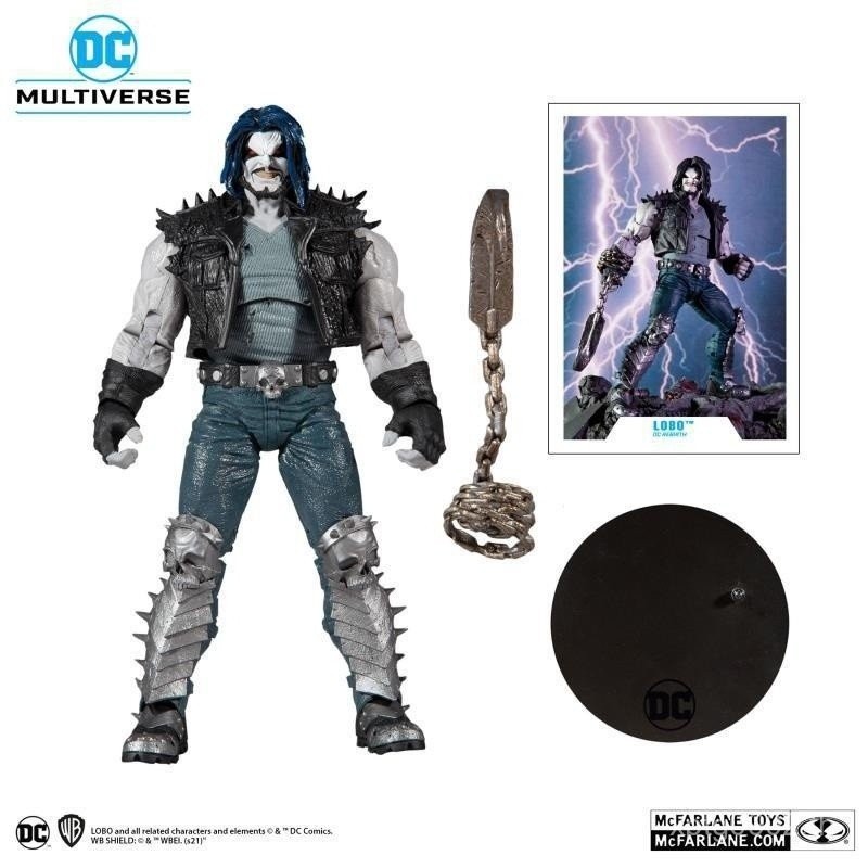 [คลังสินค้าพร้อม] McFarlane DC Rob Wolf LOBO 23cm เครื่องประดับโมเดลตุ๊กตาเคลื่อนย้ายได้