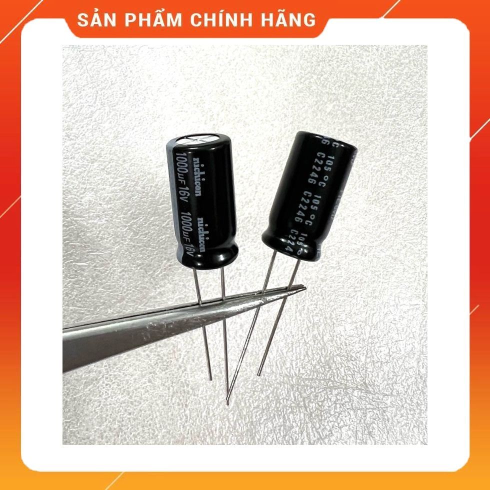 [ 10 ชิ้น ] ตัวเก็บประจุ Nichicon 16V 1000UF, 16V1000UF, 1000UF16V, 1000UF 16V (ขนาด: 10x20mm) 16v 1
