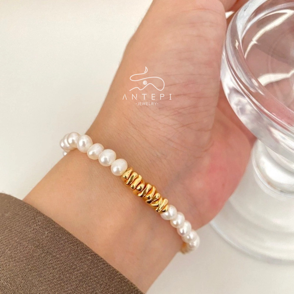 ATP สร้อยข้อมือไข่มุกไม่สม่ําเสมอ,สร้อยข้อมือ Anti-Allergy เคลือบด้วยไฟฟ้า