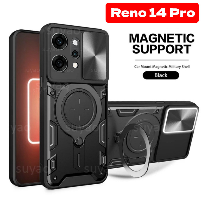 สําหรับOppo Reno 14 Pro 14Pro F 14F 2025 เคสโทรศัพท์เกราะแหวนPush Windowกล้องปลอกReno14Pro Reno14 Re