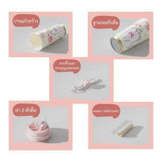 XIAOJU 520ml แก้วน้ำเคลือบเซรามิกซับในอีกชั้นด้วย SUS316L กักเก็บทั้งร้อน & เย็น 2 หัวดื่มใน 1 ฝา