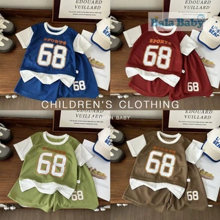 ชุดบาสเด็ก ชุดบาสแขนสั้นขาสั้น เสื้อผ้าออกกำลังกายเด็ก ระบายอากาศ Size80-120 cm DXT74