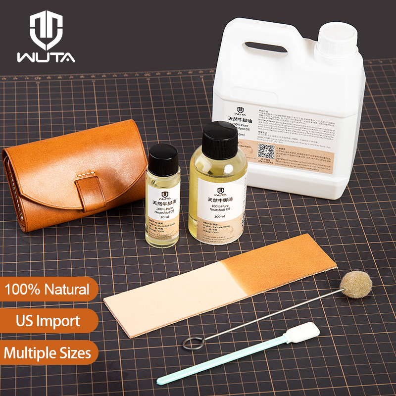 WUTA 100% Pure Neatsfoot Oil Leather Conditioner Softener 30/100ml สําหรับคืนแห้งกระเป๋าหนังแข็งรองเท้าเข็มขัดอาน