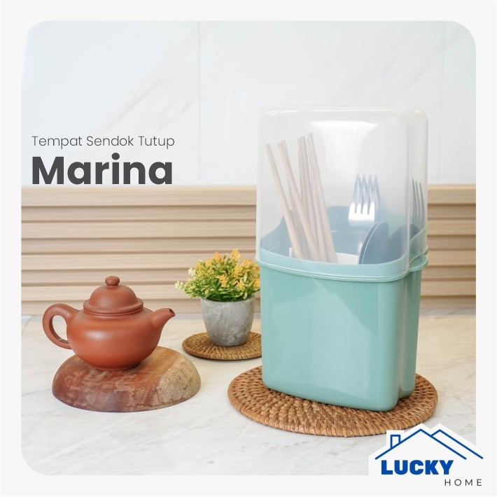 LUCKY HOME - Marina Cutleries Holder / SPOON Holder WITH LID / RESTATURANT SPOON Holder