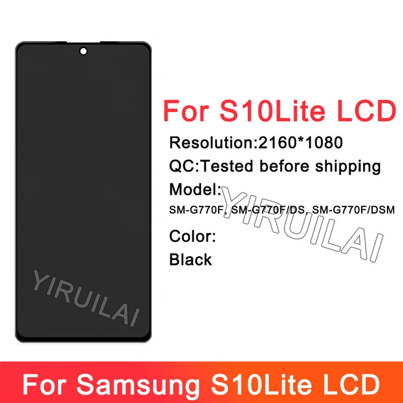 6.7 "TFT สําหรับ Samsung Galaxy S10 Lite จอแสดงผล LCD หน้าจอสัมผัสสําหรับ Samsung G770F SM-G770F/DS 