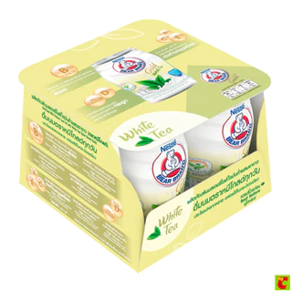 ตราหมี โกลด์ ผลิตภัณฑ์นมสเตอริไลส์ไขมันต่ำผสมชาขาว 140 มล. X 4 ชิ้น