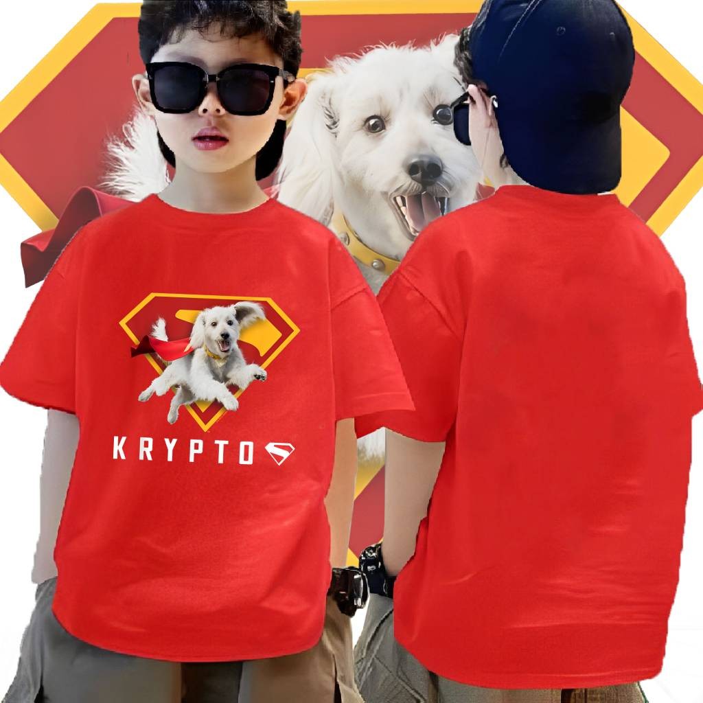 เสื้อยืดเด็ก SuperMan Krypto Shield แขนสั้น ผ้าฝ้าย 100%