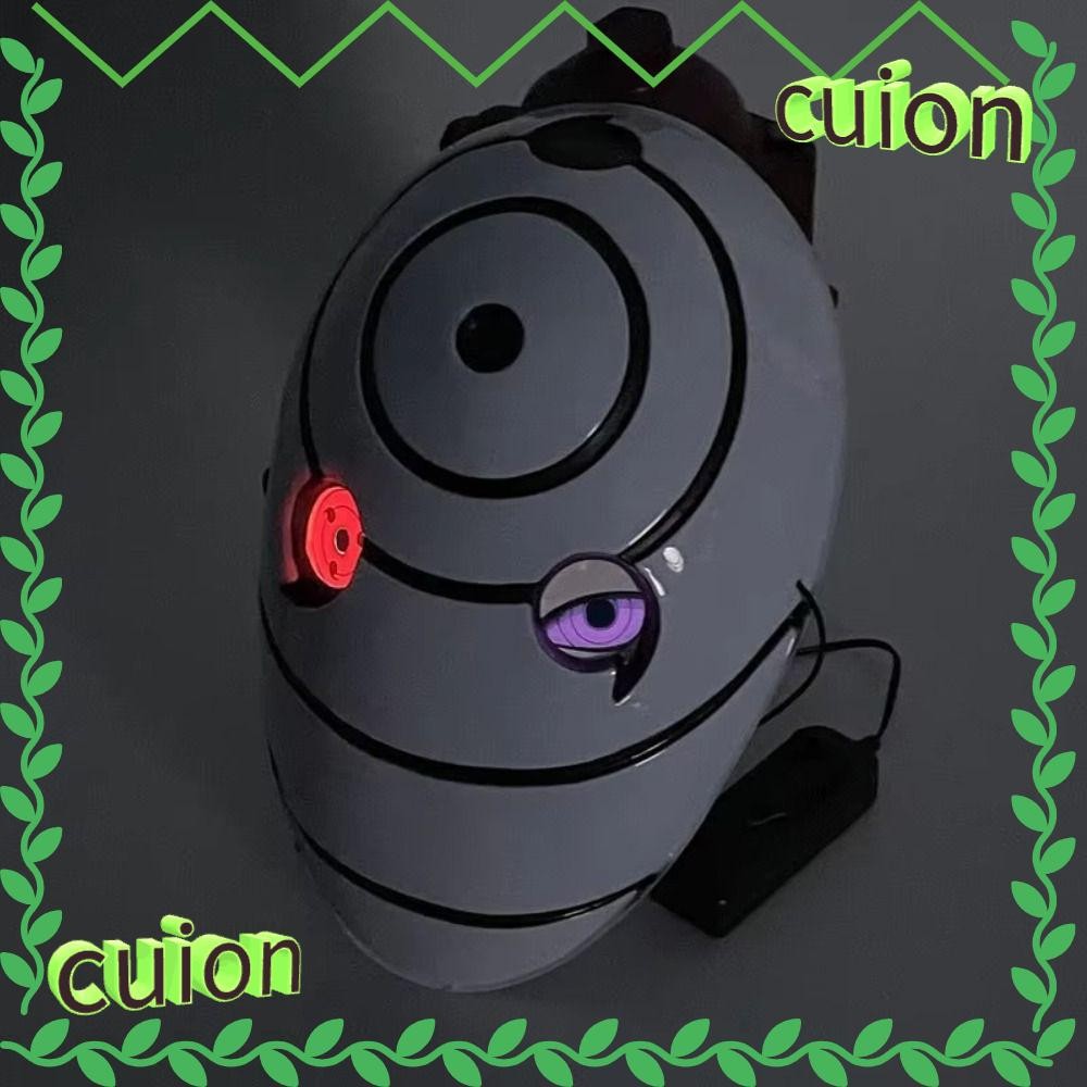 CUION1413 Glowing Naruto , Tobi Cosplay Sharingan Face Cover, Full Face Uchiha Obito Role Play White